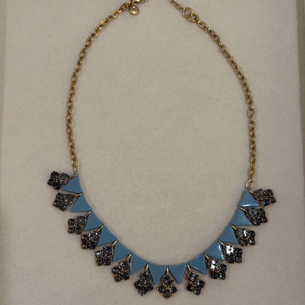 J. Crew Blue and Gold Statement Necklace